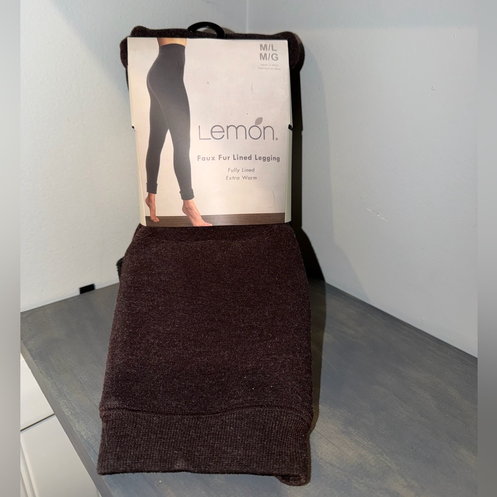 Lemon Women's Fleece-Lined Leggings — Brown